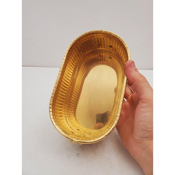Vintage Brass Planter,- With Handles -Brass Rectangle Planter Vintage oval brass - Picture 8 of 10